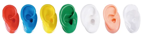 Soft White Silicone Human Ear Model by 3D Printed 