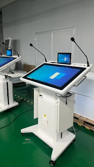Windows OS I5 PCAP touch screen with Height Adjustable 32inch Screen Digital Platform teaching podium and Multimedia Integration 